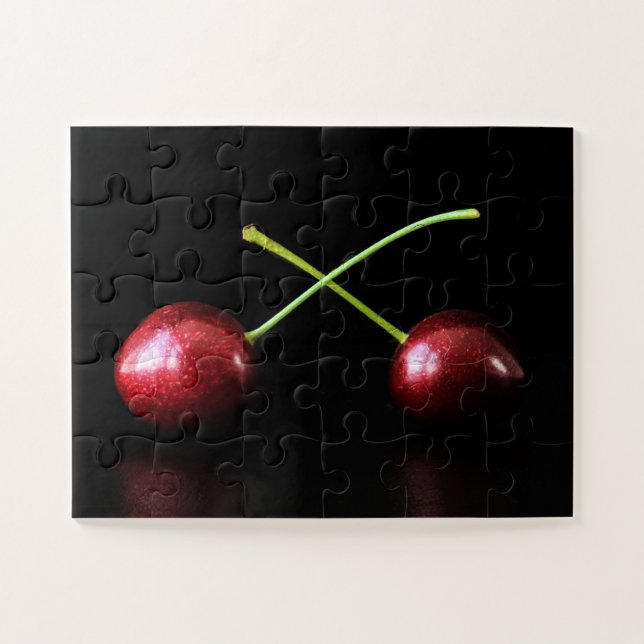 Two Cherries 11x14 30pc jpcnm Jigsaw Puzzle (Horizontal)