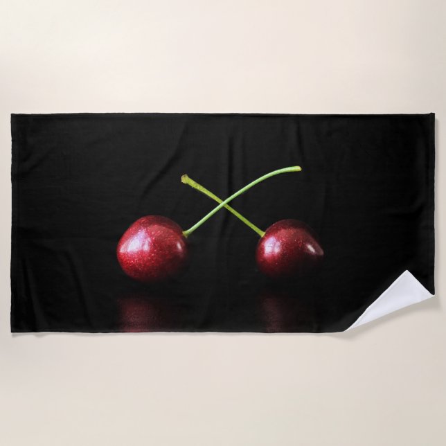 Two Cherries btcnm Beach Towel (Front)