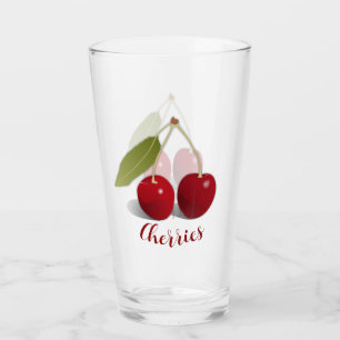 Two Cherries Design Drinking Glass Tumbler