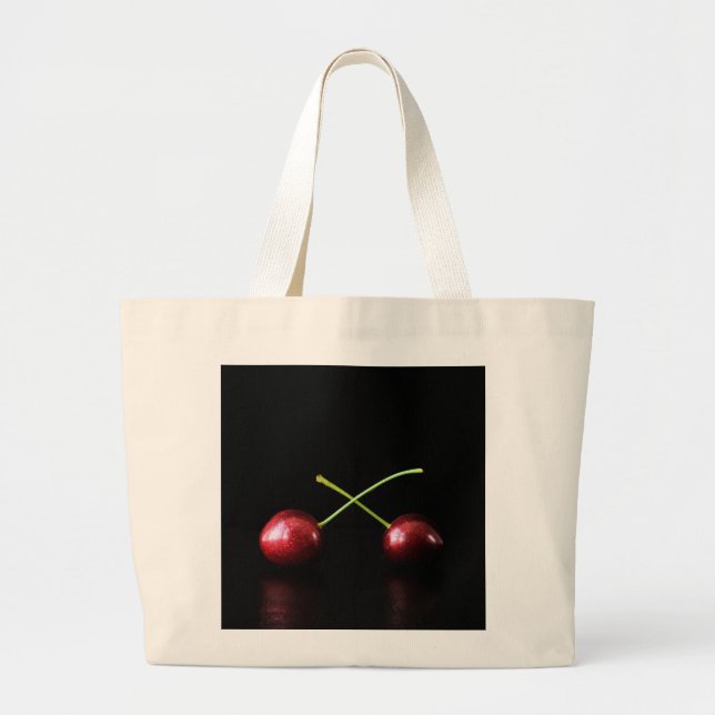 Two Cherries jtcnm Large Tote Bag (Front)