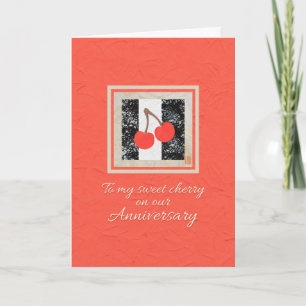 Two Cherries on Red to my Husband Anniversary Card