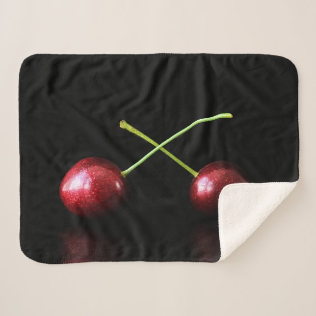 Two Cherries sbcna Sherpa Blanket (Front (Horizontal))
