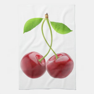 Two cherries tea towel