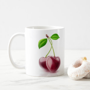 Two cherry hearts coffee mug