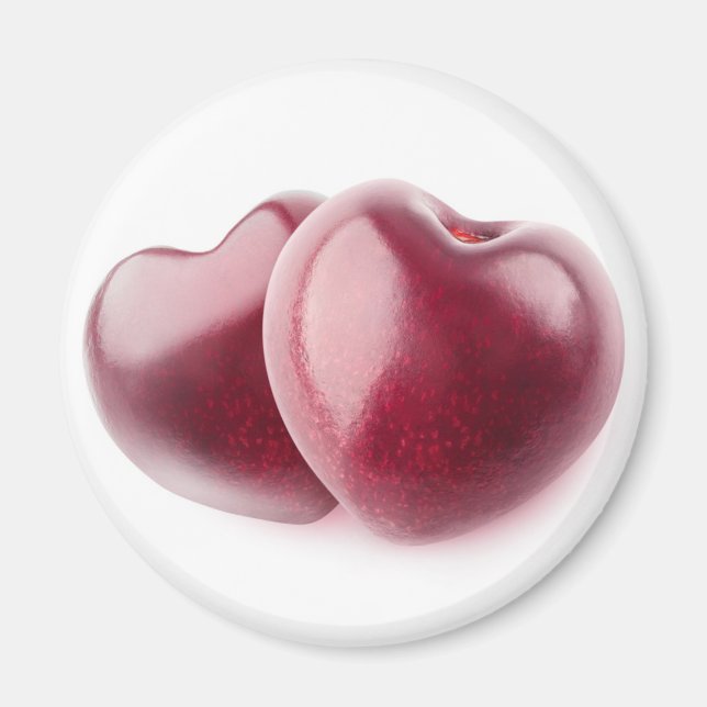 Two cherry hearts magnet (Front)