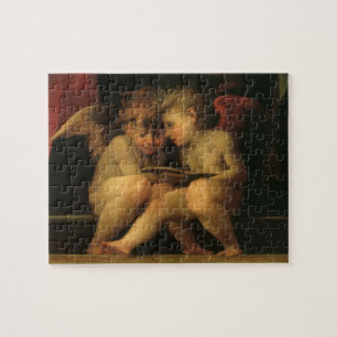 Two Cherubs Reading by Rosso Fiorentino, Angels Jigsaw Puzzle