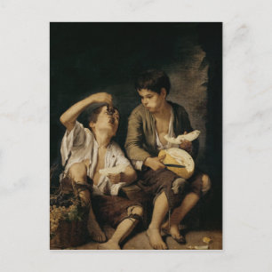 Two Children Eating a Melon and Grapes, 1645-46 Postcard