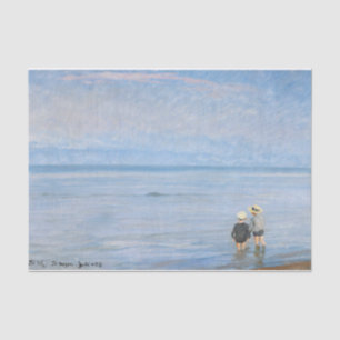 Two children paddling at Skagen Beach, PS Kroyer Tissue Paper