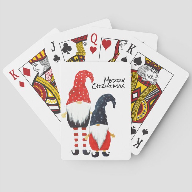 Two Christmas Elf  Playing Cards (Back)