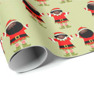 Two Christmas Elves Gift Wrapping Paper