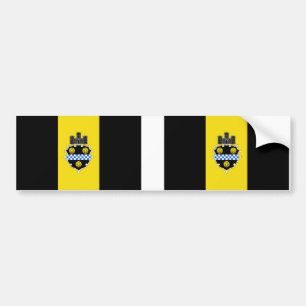 TWO City of Pittsburgh Flag Bumper Sticker