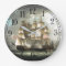 Two Clipper Ships War Battle Ocean Wall Clock