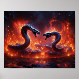 Two Cobras In Hell (8 x 10) Poster