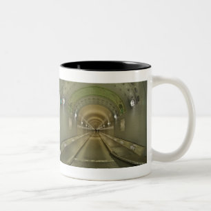 Two-color cup black Hamburg old Elbe tunnel