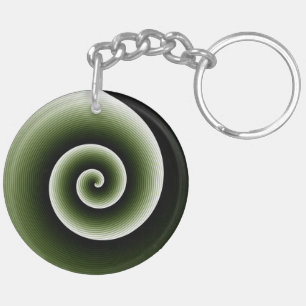 Two Colored Spiral Art Key Ring