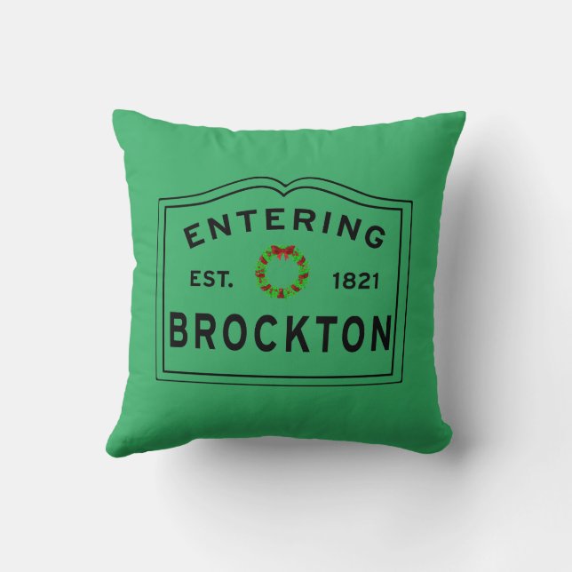 Two Colour, Brockton, MA Holiday Wreath Cushion (Back)
