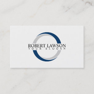 Two colour circle logo with your text inside business card