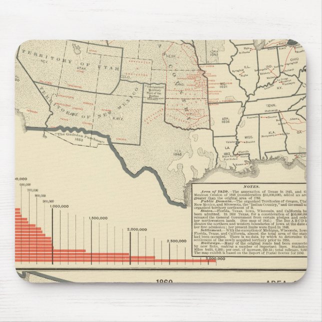 Two colour lithographed maps of United States Mouse Pad (Front)
