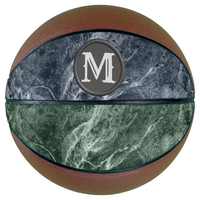 Two colour marble monogram - Pick your colours Basketball (Front)