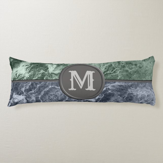 Two colour marble monogram - Pick your colours Body Cushion (Front)
