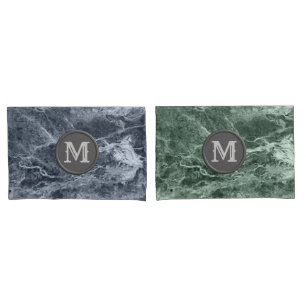 Two colour marble monogram - Pick your colours Pillowcase