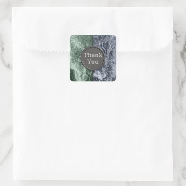 Two colour marble monogram - Pick your colours Square Sticker (Bag)