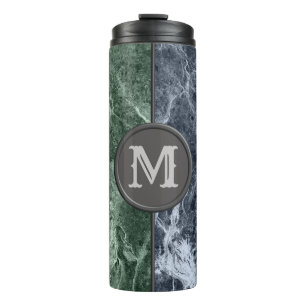 Two colour marble monogram - Pick your colours Thermal Tumbler