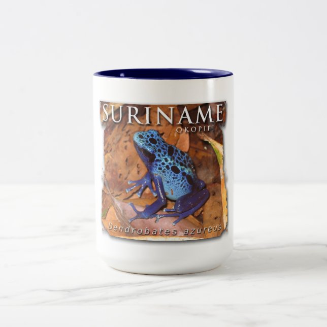 Two-colour mug with blue frog (Center)