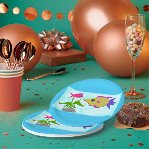 Two Colourful Fish Paper Plate