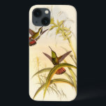 Two Colourful Hummingbirds Aiming for Same Flower iPhone 13 Case<br><div class="desc">Artist John Gould was passionate about birds. In this coloured drawing,  the two hummingbirds and the flower are represented beautifully. The details in this colourful fine art will delight any art lover.</div>