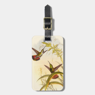 Two Colourful Hummingbirds Aiming for Same Flower Luggage Tag