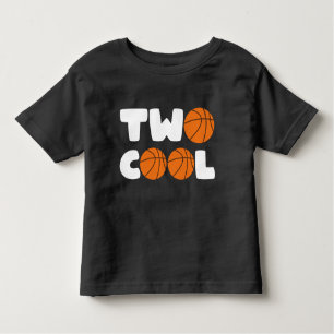 Two Cool 2nd Birthday Basketball Theme 2 Year Old Toddler T-Shirt