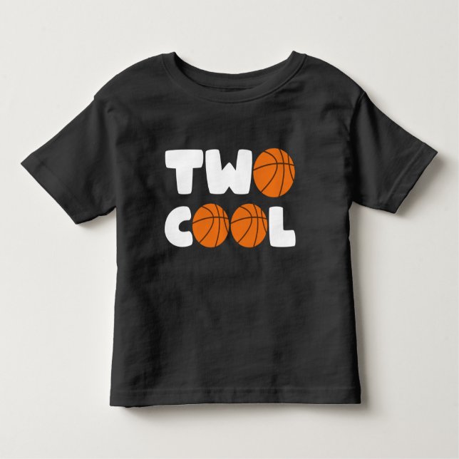Two Cool 2nd Birthday Basketball Theme 2 Year Old Toddler T-Shirt (Front)