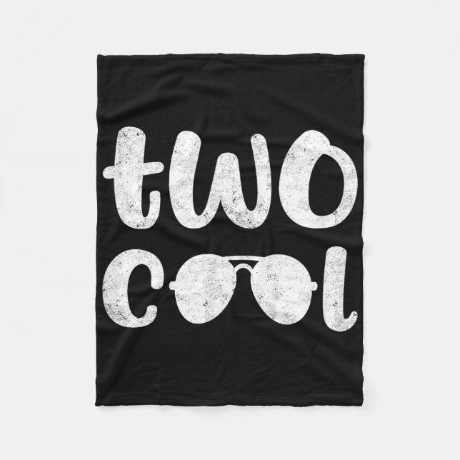 Two Cool 2nd Birthday Gift 2 Year Old Boy Second B Fleece Blanket (Front)