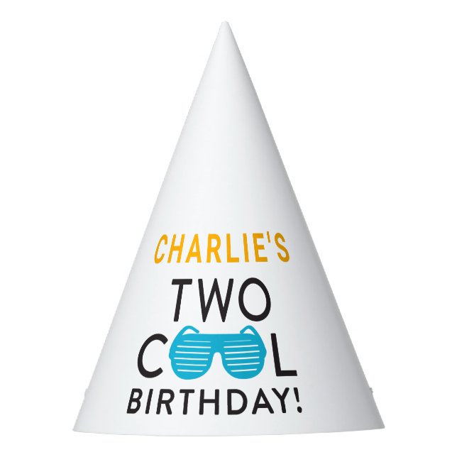 Two Cool 2nd Birthday Party Hat (Front)