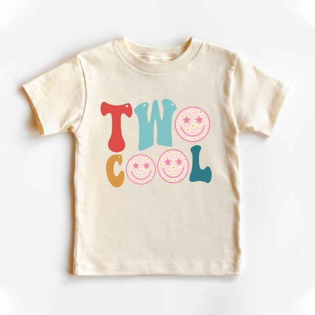 Two Cool 2nd Birthday Smile Face Natural  Toddler T-Shirt (Two Cool 2nd Birthday Smile Face Natural Toddler T-shirt)