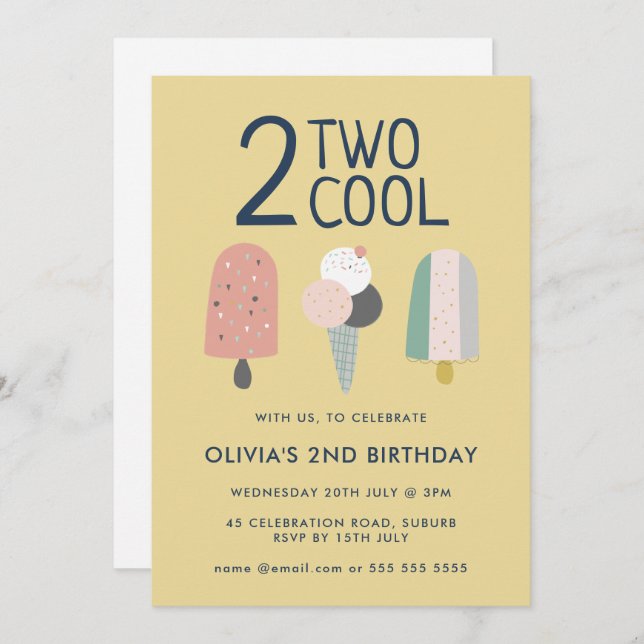 Two Cool Birthday Invite (Front/Back)