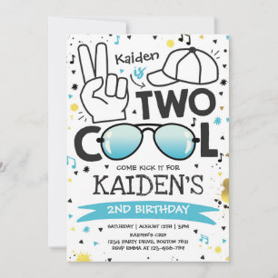 Two Cool Birthday Party I'm Two Cool 2nd Birthday  Invitation