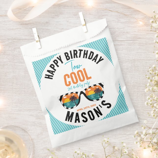 Two Cool Boy 2nd Birthday Party Favour Bag (Clipped)