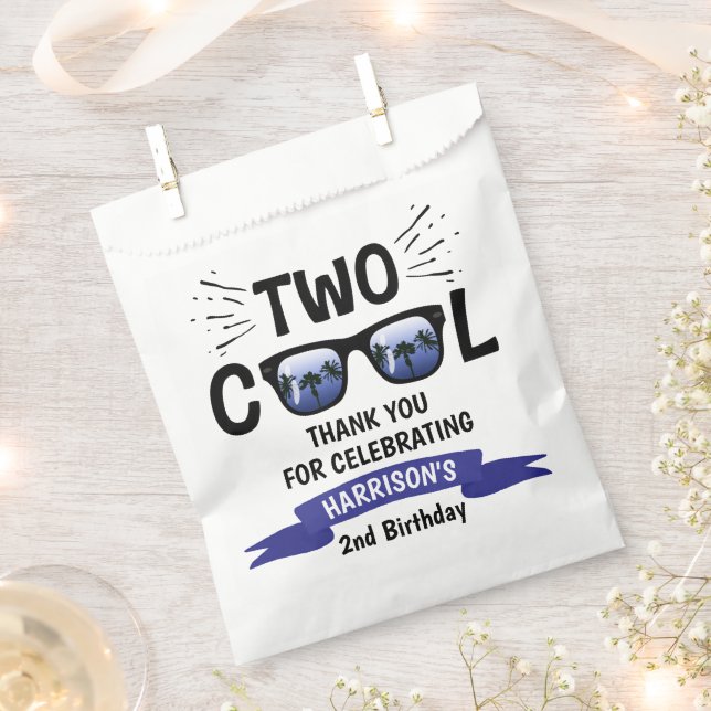 Two Cool Boys 2nd Birthday Favour Bag (Clipped)