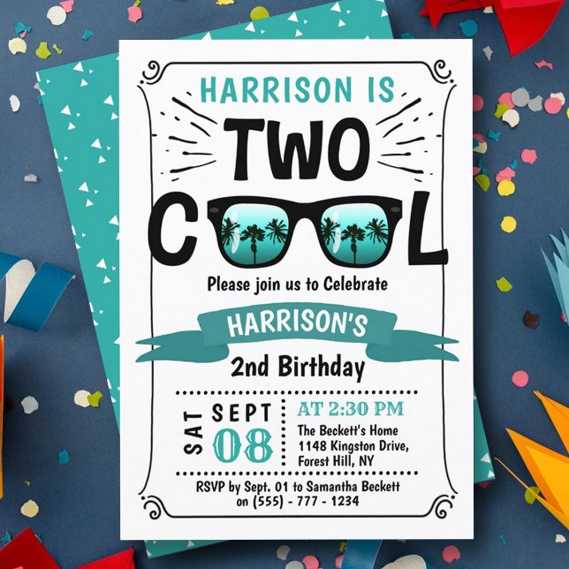 Two Cool Boys 2nd Birthday Invitations (Creator Uploaded)