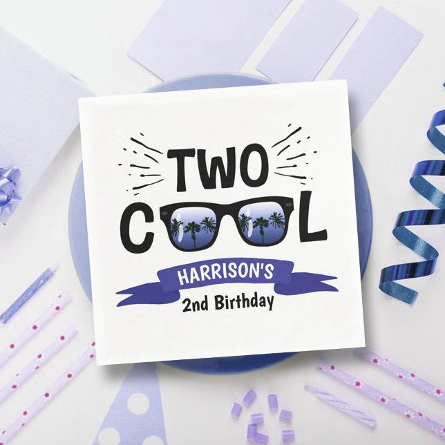 Two Cool Boys 2nd Birthday Napkin (Creator Uploaded)