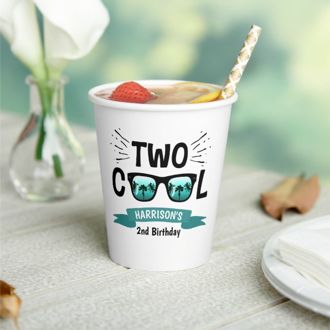 Two Cool Boys 2nd Birthday Paper Cups (Insitu)
