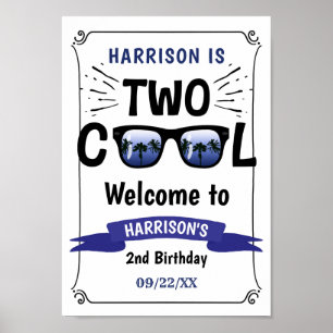 Two Cool Boys 2nd Birthday Welcome Sign