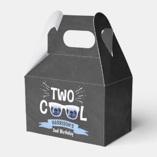 Two Cool Boys Chalkboard 2nd Birthday Favour Box