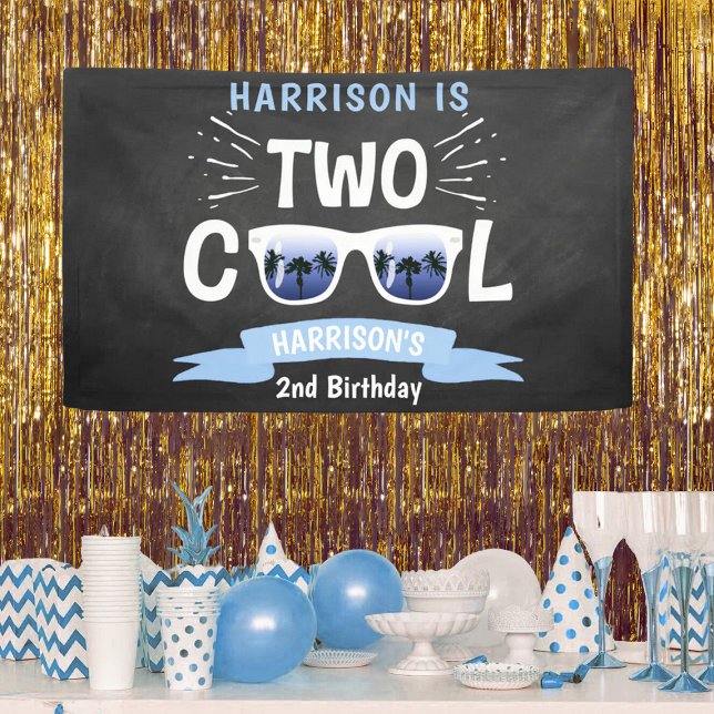 Two Cool Chalkboard Boys 2nd Birthday Banner (Creator Uploaded)