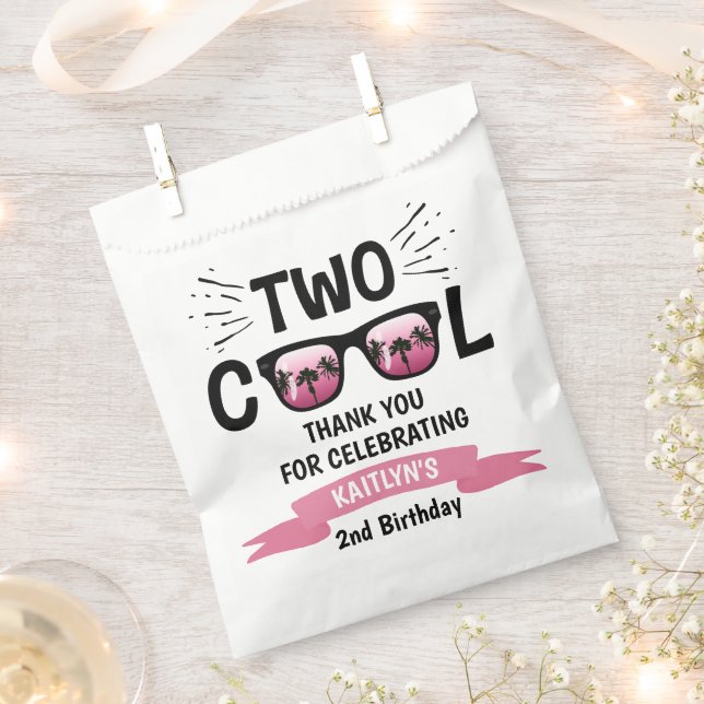 Two Cool Girls 2nd Birthday Favour Bag (Clipped)