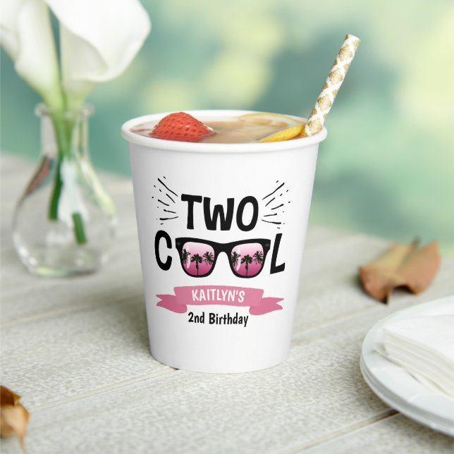 Two Cool Girls 2nd Birthday Paper Cups (Insitu)