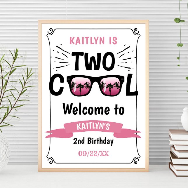 Two Cool Girls 2nd Birthday Welcome Sign (Creator Uploaded)