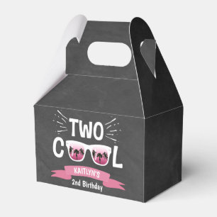 Two Cool Girls Chalkboard 2nd Birthday Favour Box